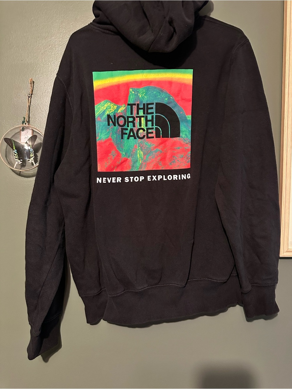 ⭐️ The North Face Black Hoodie with White Logo